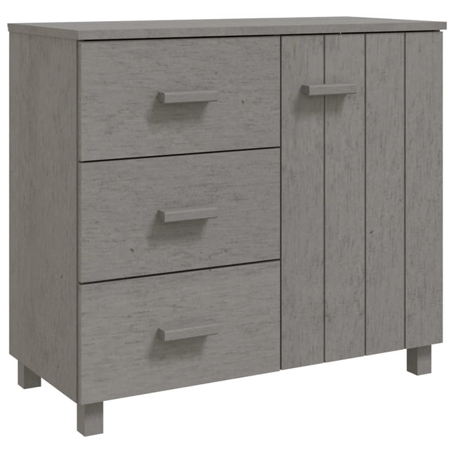 skænk HAMAR 90x40x80 cm massivt fyrretræ lysegrå