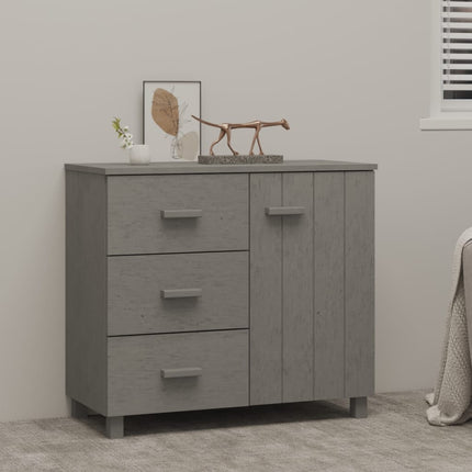 skænk HAMAR 90x40x80 cm massivt fyrretræ lysegrå