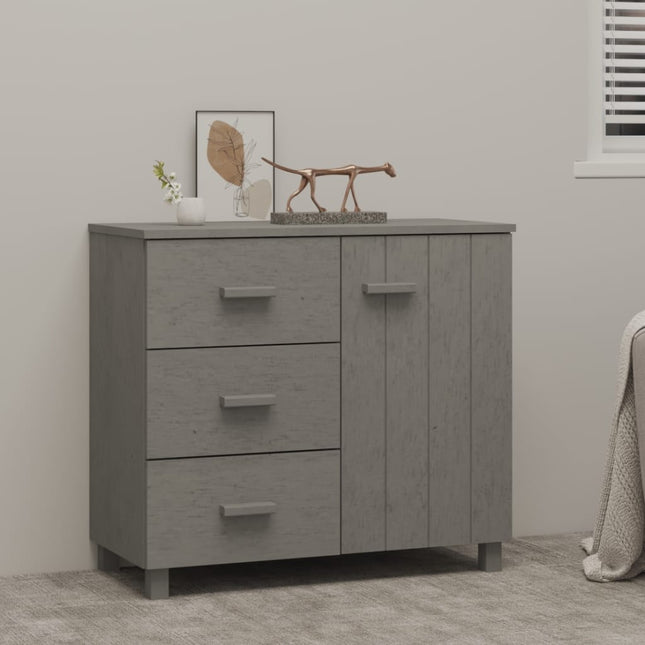 skænk HAMAR 90x40x80 cm massivt fyrretræ lysegrå