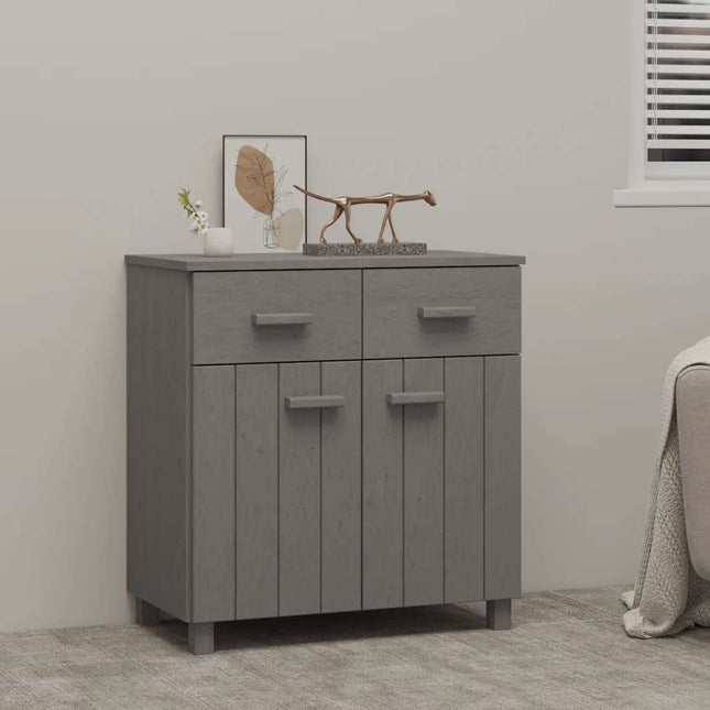 skænk HAMAR 79x40x80 cm massivt fyrretræ lysegrå