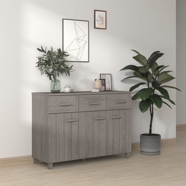 skænk HAMAR 113x40x80 cm massivt fyrretræ lysegrå