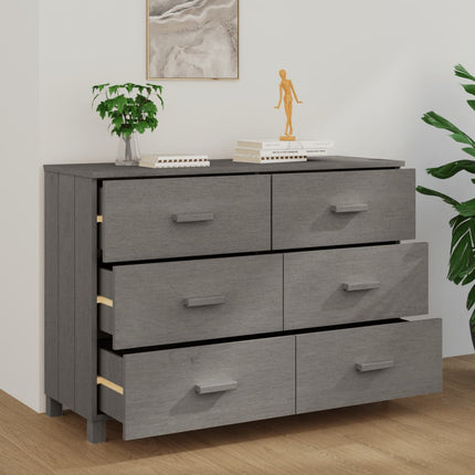skænk HAMAR 113x40x80 cm massivt fyrretræ lysegrå