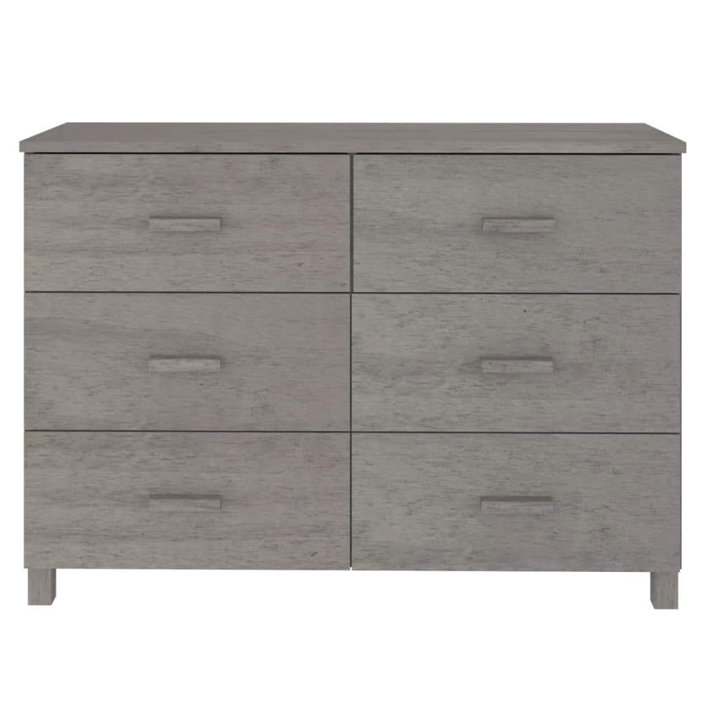 skænk HAMAR 113x40x80 cm massivt fyrretræ lysegrå