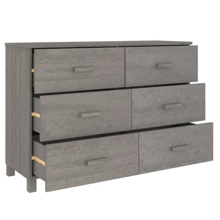 skænk HAMAR 113x40x80 cm massivt fyrretræ lysegrå