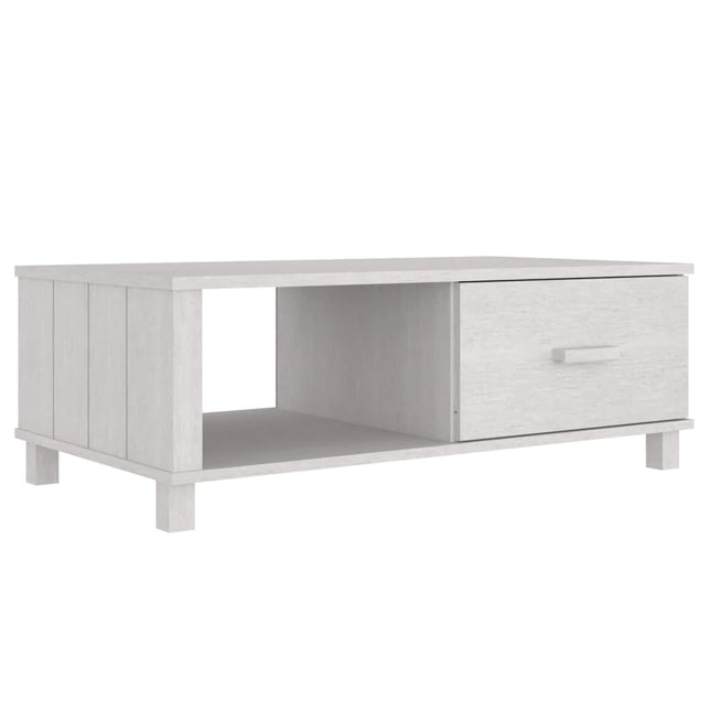sofabord HAMAR 100x55x35 cm massivt fyrretræ hvid