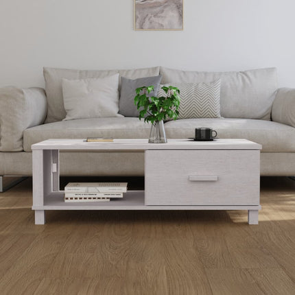 sofabord HAMAR 100x55x35 cm massivt fyrretræ hvid