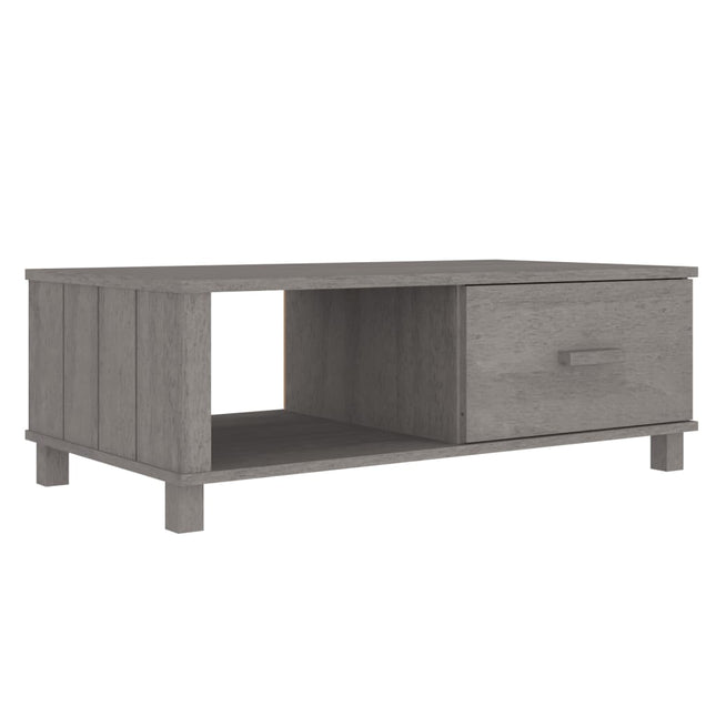vidaXL sofabord HAMAR 100x55x35 cm massivt fyrretræ lysegrå