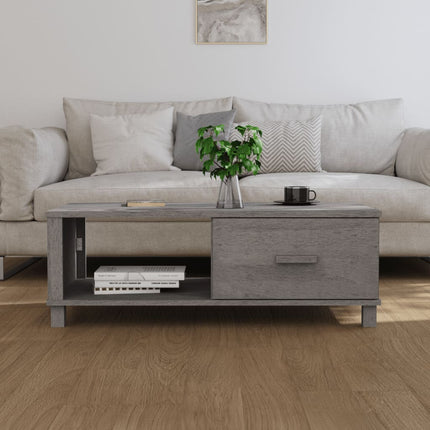 vidaXL sofabord HAMAR 100x55x35 cm massivt fyrretræ lysegrå