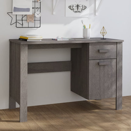 skrivebord HAMAR 113x50x75 cm massivt fyrretræ lysegrå
