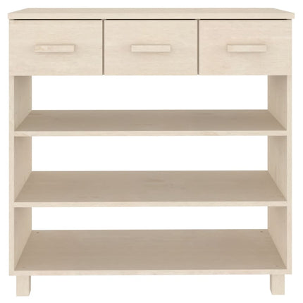 konsolbord HAMAR 90x35x90 cm massivt fyrretræ honningbrun