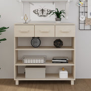 konsolbord HAMAR 90x35x90 cm massivt fyrretræ honningbrun