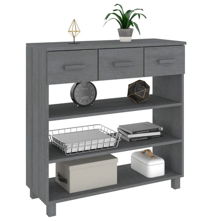 konsolbord HAMAR 90x35x90 cm massivt fyrretræ mørkegrå