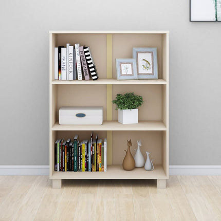 bogskab HAMAR 85x35x112 cm massivt fyrretræ honningbrun