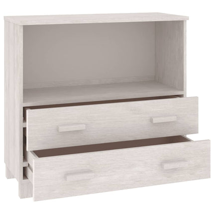 skænk HAMAR 85x35x80 cm massivt fyrretræ hvid