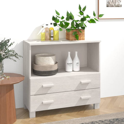 skænk HAMAR 85x35x80 cm massivt fyrretræ hvid