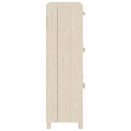 skoskab HAMAR 59,5x35x117 cm massivt fyrretræ honningbrun