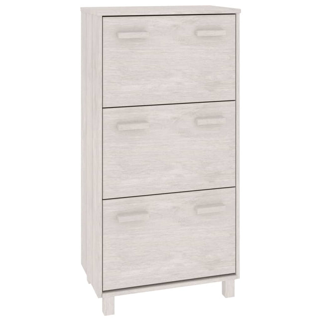 skoskab HAMAR 59,5x35x117 cm massivt fyrretræ hvid