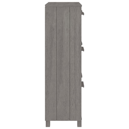 skoskab HAMAR 59,5x35x117 cm massivt fyrretræ lysegrå