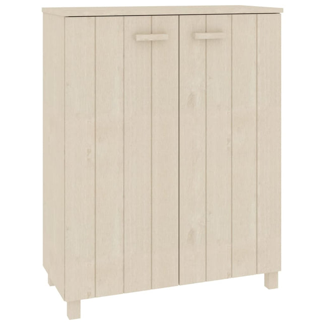 skoskab HAMAR 85x40x108 cm massivt fyrretræ honningbrun