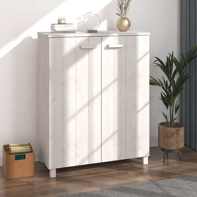 skoskab HAMAR 85x40x108 cm massivt fyrretræ hvid
