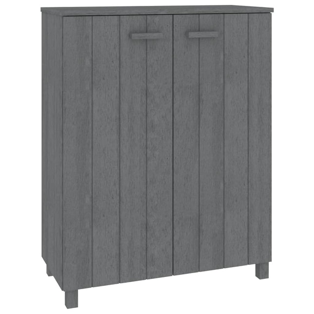 skoskab HAMAR 85x40x108 cm massivt fyrretræ mørkegrå