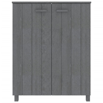 skoskab HAMAR 85x40x108 cm massivt fyrretræ mørkegrå