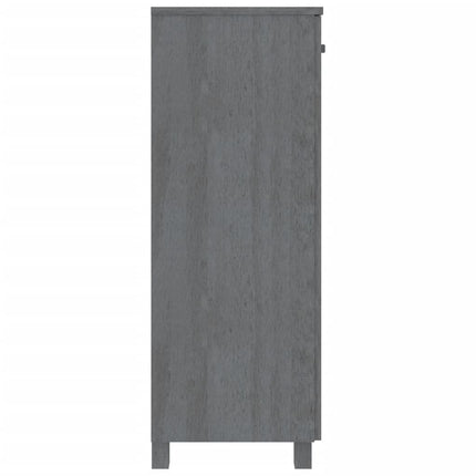 skoskab HAMAR 85x40x108 cm massivt fyrretræ mørkegrå