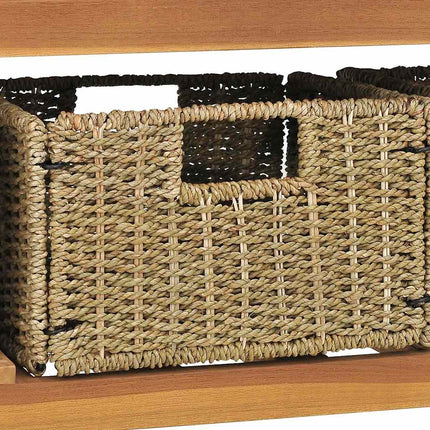 badeværelsesskab med cremefarvede håndvaske marmor massivt teak