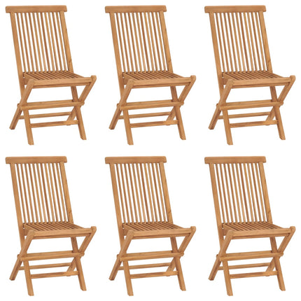 foldbare havestole 6 stk. massivt teaktræ