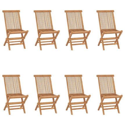 foldbare havestole 8 stk. massivt teaktræ