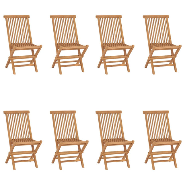 foldbare havestole 8 stk. massivt teaktræ