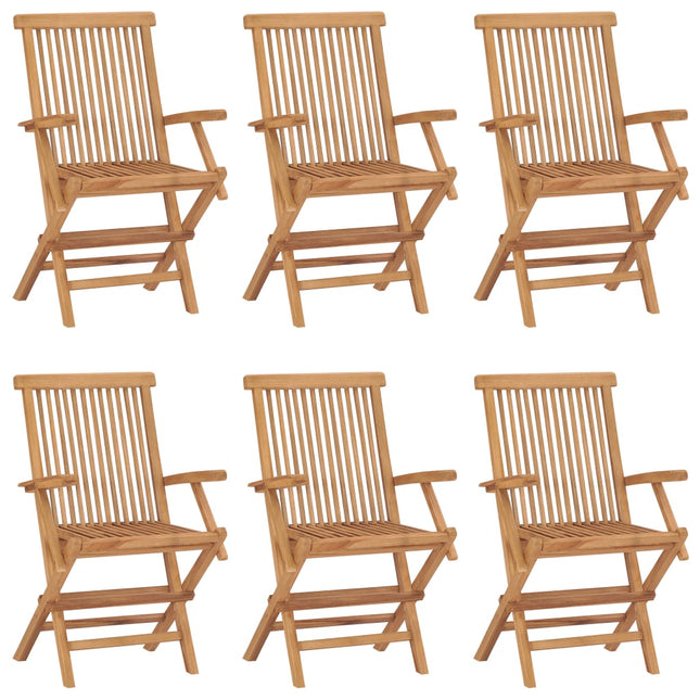 foldbare havestole 6 stk. massivt teaktræ