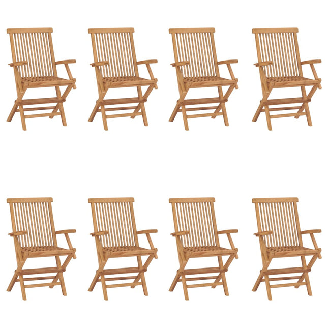 foldbare havestole 8 stk. massivt teaktræ