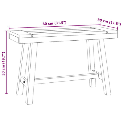 bænk 80 cm massivt teaktræ