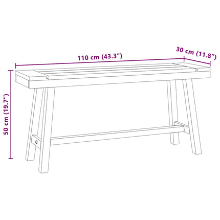 bænk 110 cm massivt teaktræ
