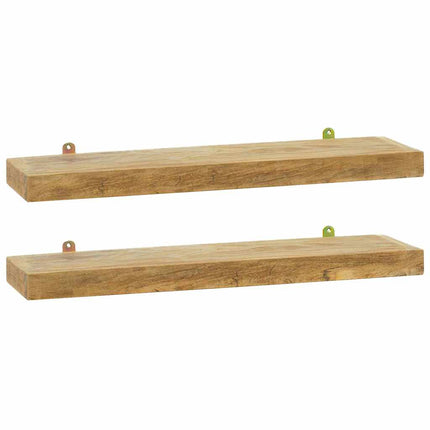 væghylder 2 stk. 60x15x4 cm massivt teaktræ