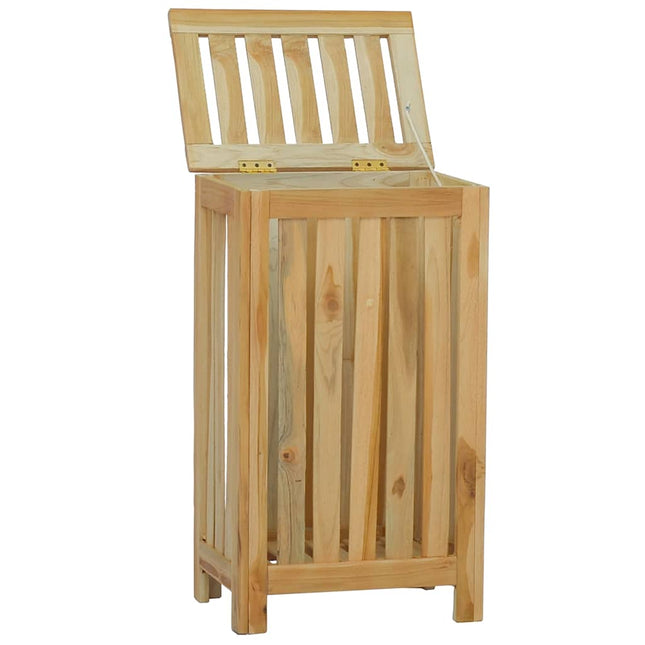 vasketøjskurv 35x25x60 cm massivt teaktræ