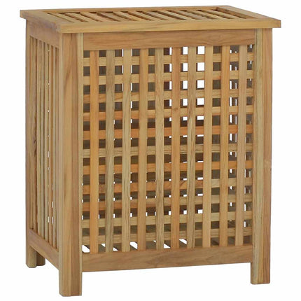 vasketøjskurv 50x35x60 cm massivt teaktræ