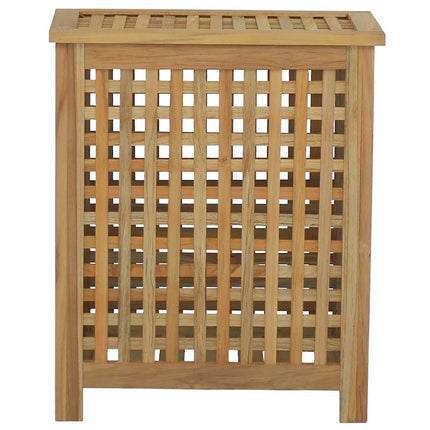 vasketøjskurv 50x35x60 cm massivt teaktræ