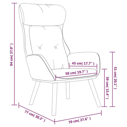 lænestol stof og PVC cremefarvet