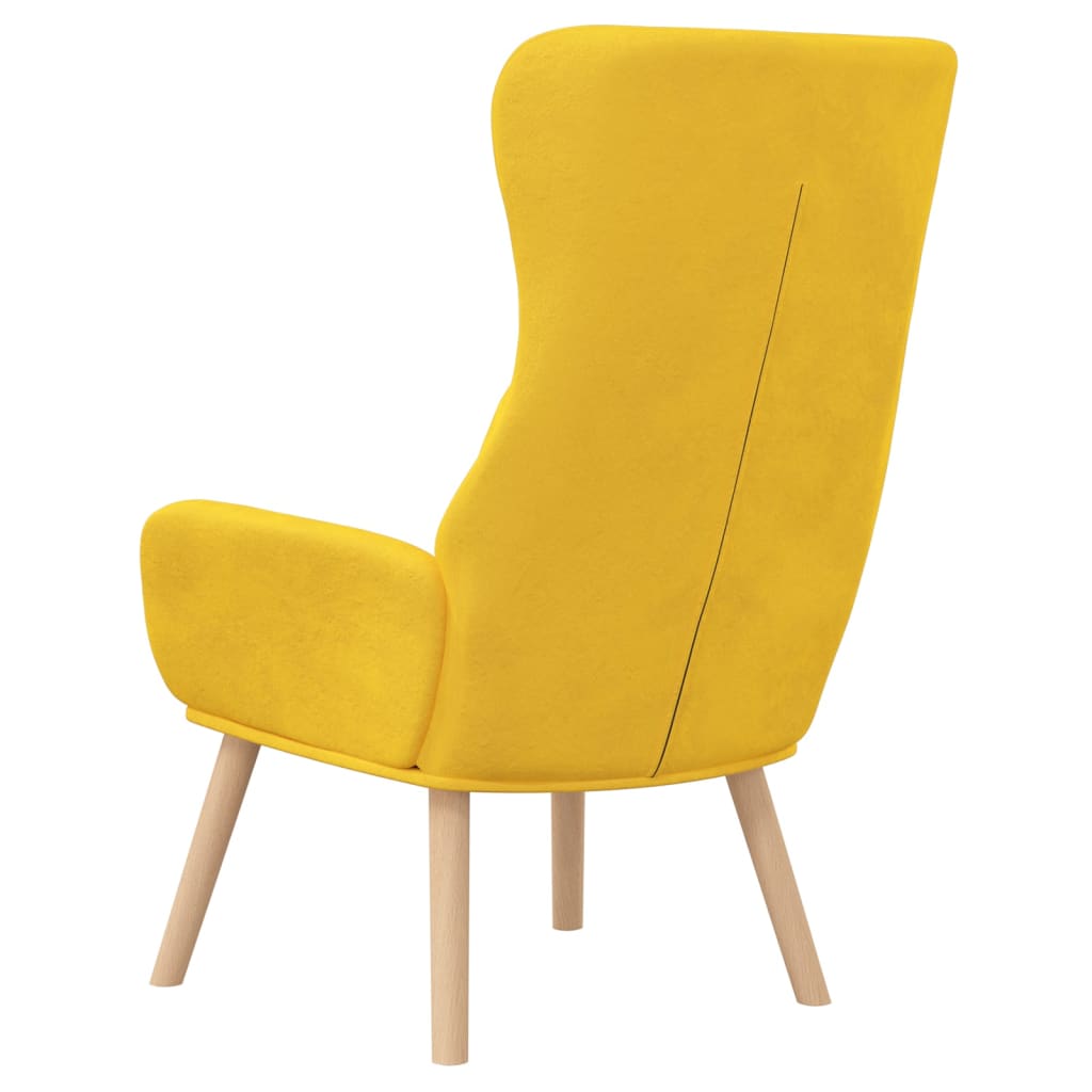 lænestol fløjl sennepsgul