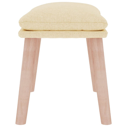 fodskammel 45x29,5x35 cm stof cremefarvet