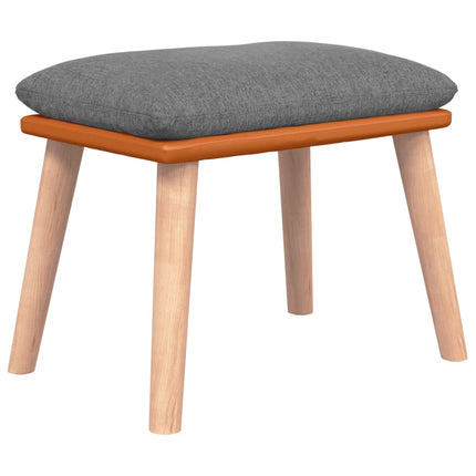 fodskammel 45x29,5x35 cm stof og kunstlæder lysegrå