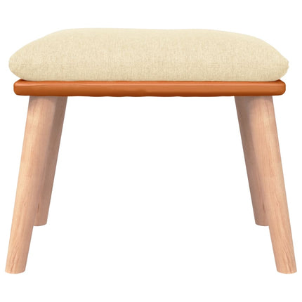fodskammel 45x29,5x35 cm stof og kunstlæder cremefarvet