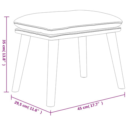 fodskammel 45x29,5x35 cm fløjl sort