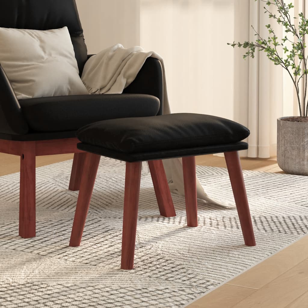fodskammel 45x29,5x35 cm kunstlæder sort billede