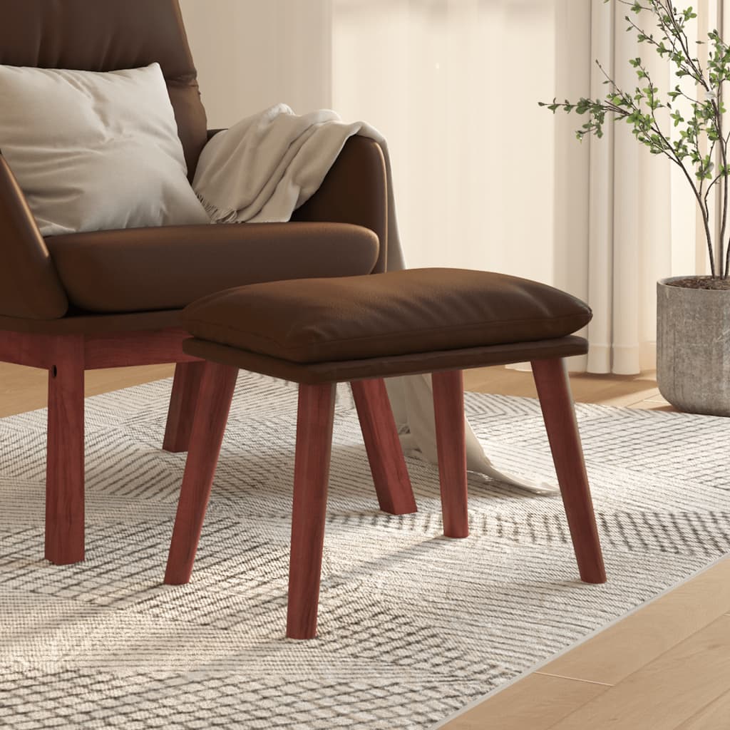 fodskammel 45x29,5x35 cm kunstlæder brun billede