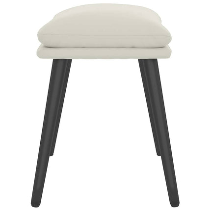 fodskammel 45x29,5x35 cm fløjl cremefarvet