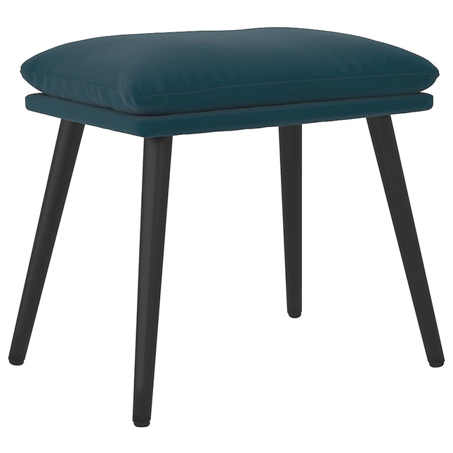 fodskammel 45x29,5x35 cm fløjl blå