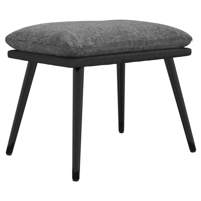 fodskammel 45x29,5x35 cm stof og kunstlæder lysegrå